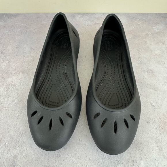 Crocs Kelli Flats Black Womens Sz 9 Slip On Ballet Shoes - Picture 5 of 11